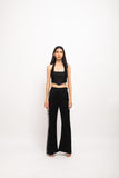 Black-Grey Halter Neck Rouching Set Black-Grey Halter Neck Rouching Set