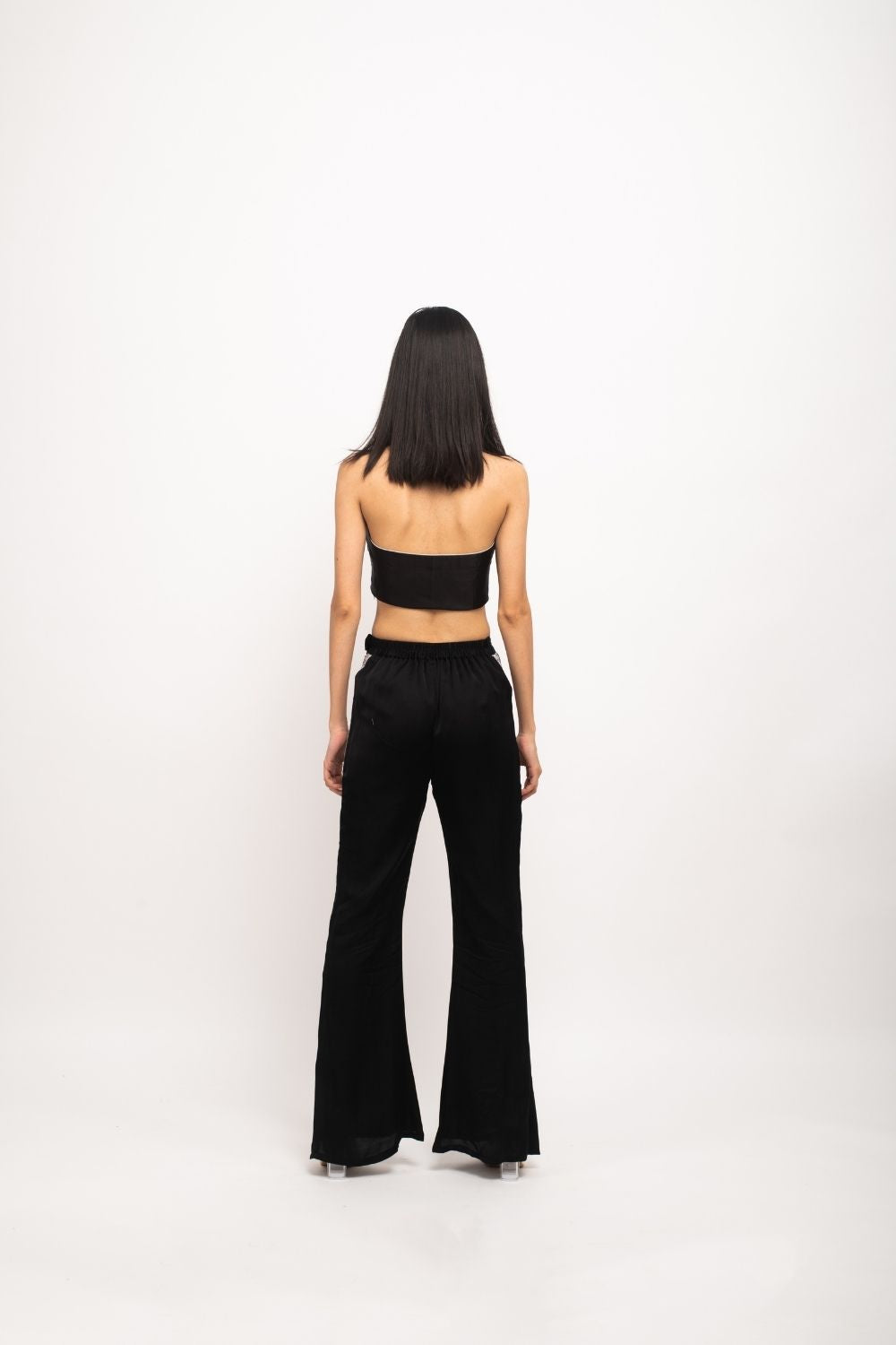 Black-Grey Halter Neck Rouching Set Black-Grey Halter Neck Rouching Set