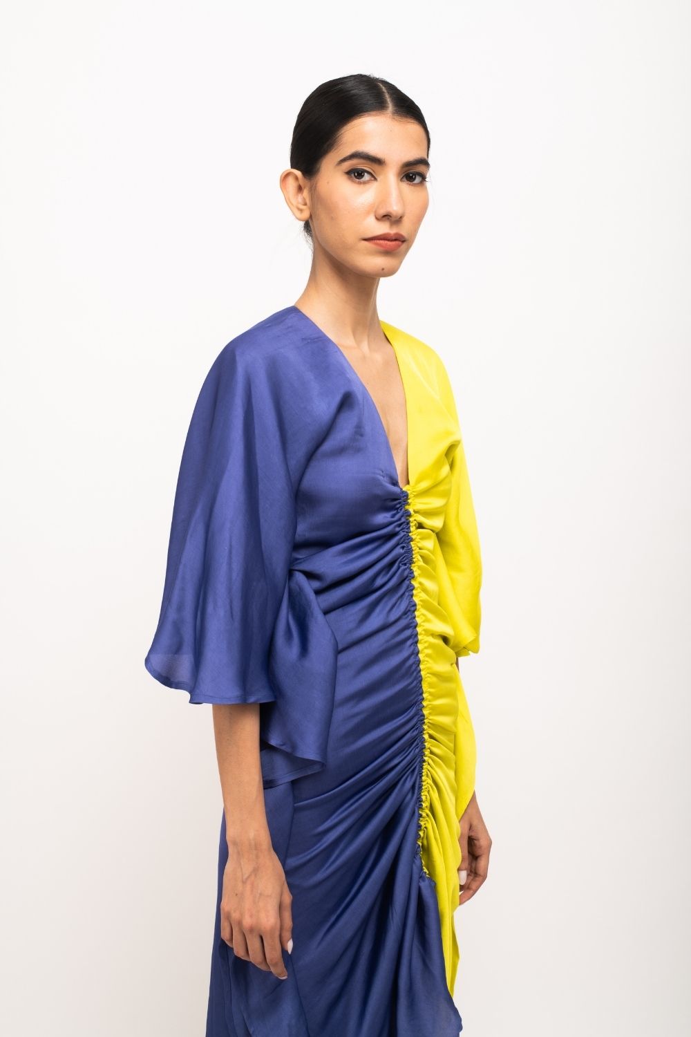 Blue-Neon Kaftan Bodycon Dress Blue-Neon Kaftan Bodycon Dress