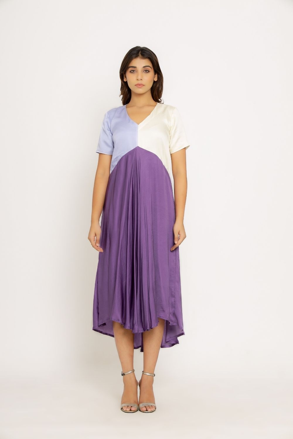 Purple-Lilac Midi Dress – Neora By Nehal Chopra