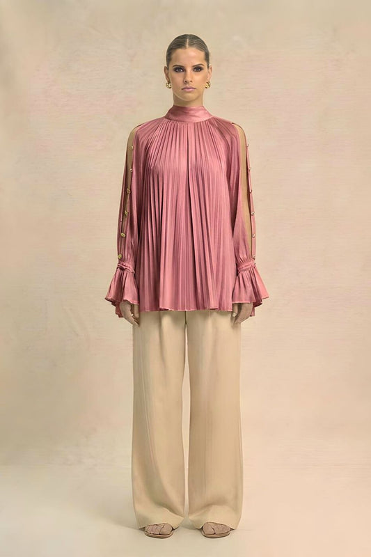 Brick Red Halter Neck Blouse