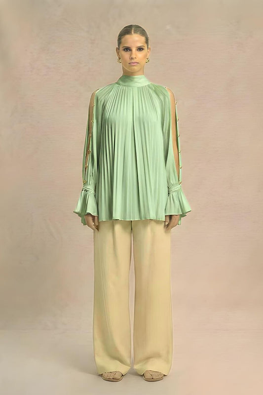 Ash Green Halter Neck Blouse