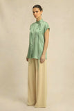 Ash Green Crew Neck Blouse