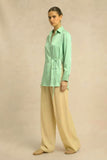 Ash Green Wrap Blouse