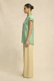 Ash Green Crew Neck Blouse