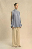 Steel Grey Halter Neck Blouse