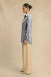 Steel Grey Wrap Blouse