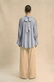 Steel Grey Halter Neck Blouse
