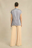 Steel Grey Crew Neck Blouse