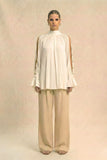 Ivory White Halter Neck Blouse
