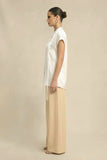 Ivory White Crew Neck Blouse