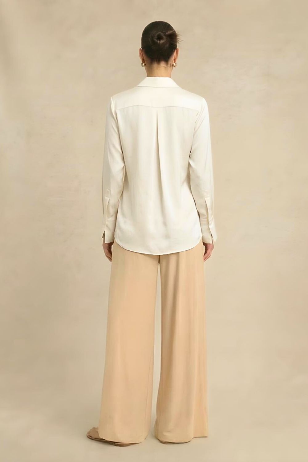 Ivory White Wrap Blouse