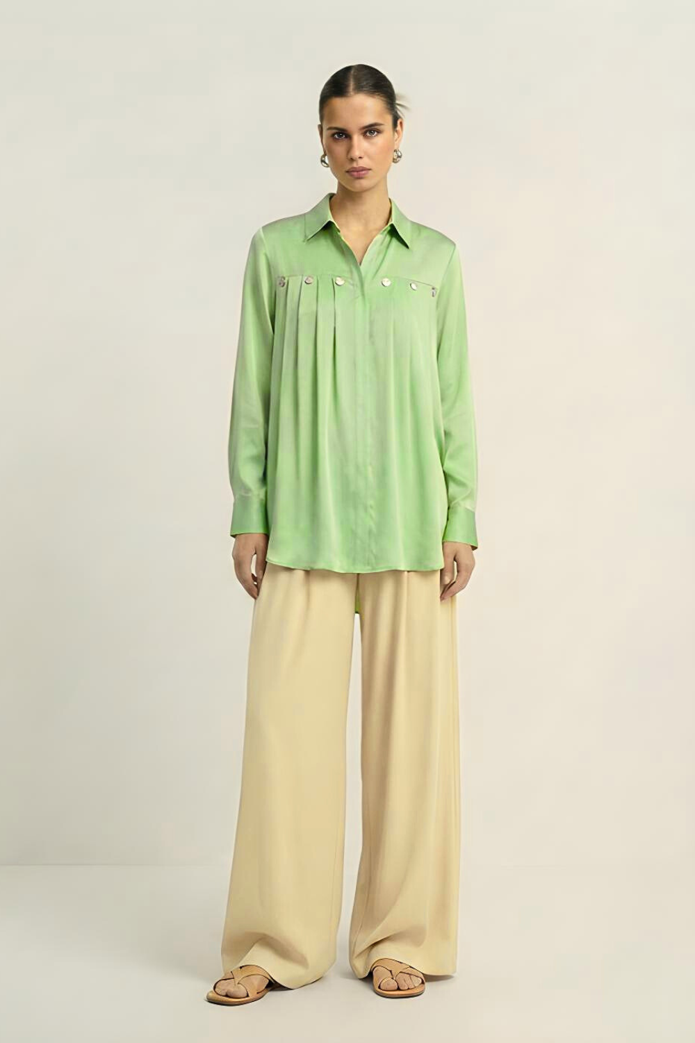 Ash Green Gather Shirt
