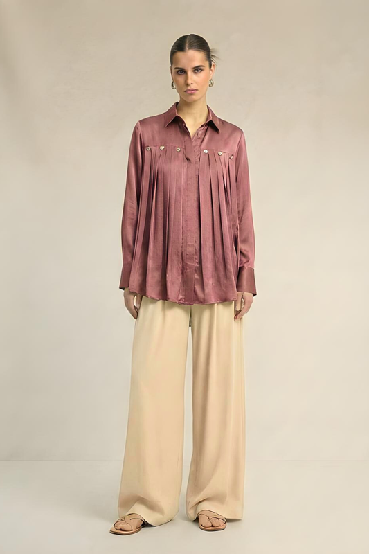 Brick Red Gather Shirt