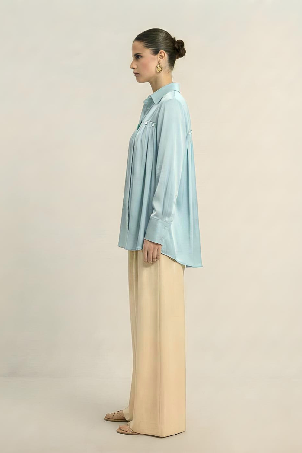 Tropical Breeze Blue Gather Shirt
