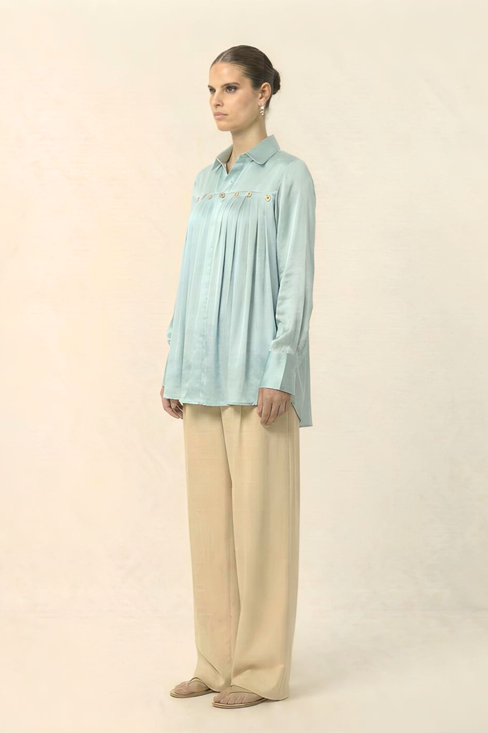 Tropical Breeze Blue Gather Shirt