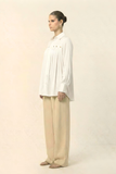 Ivory White Gather Shirt