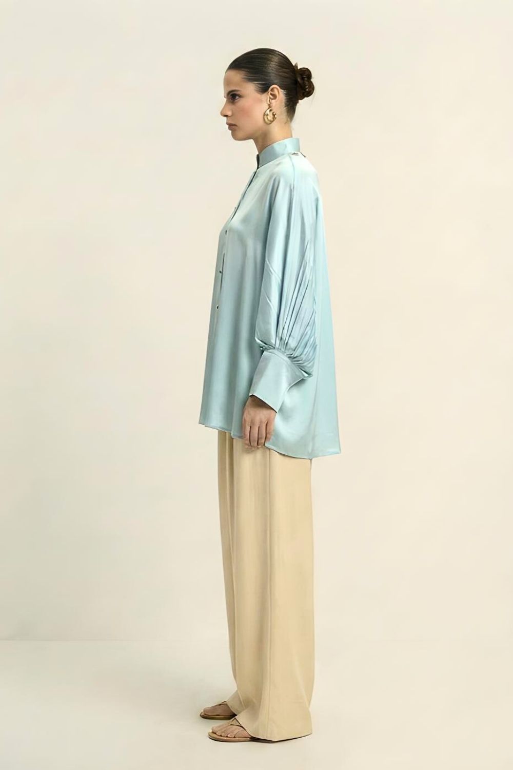 Tropical Breeze Blue Kaftan Blouse