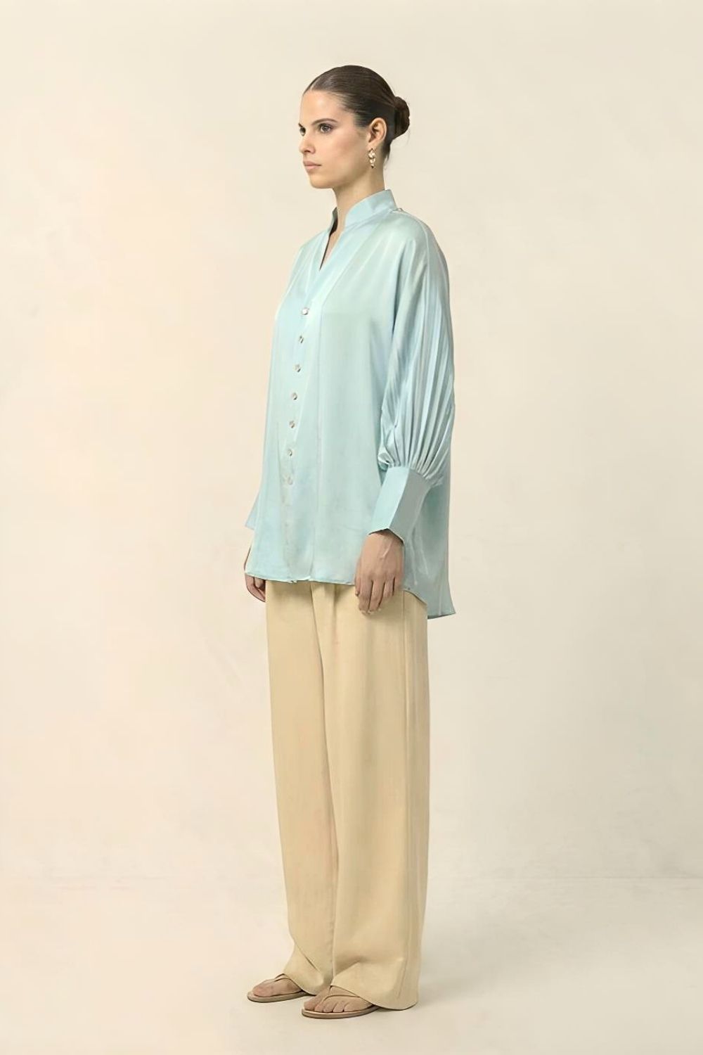Tropical Breeze Blue Kaftan Blouse