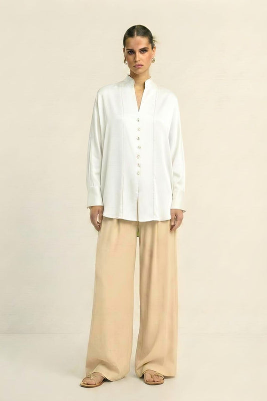 Ivory White Kaftan Blouse