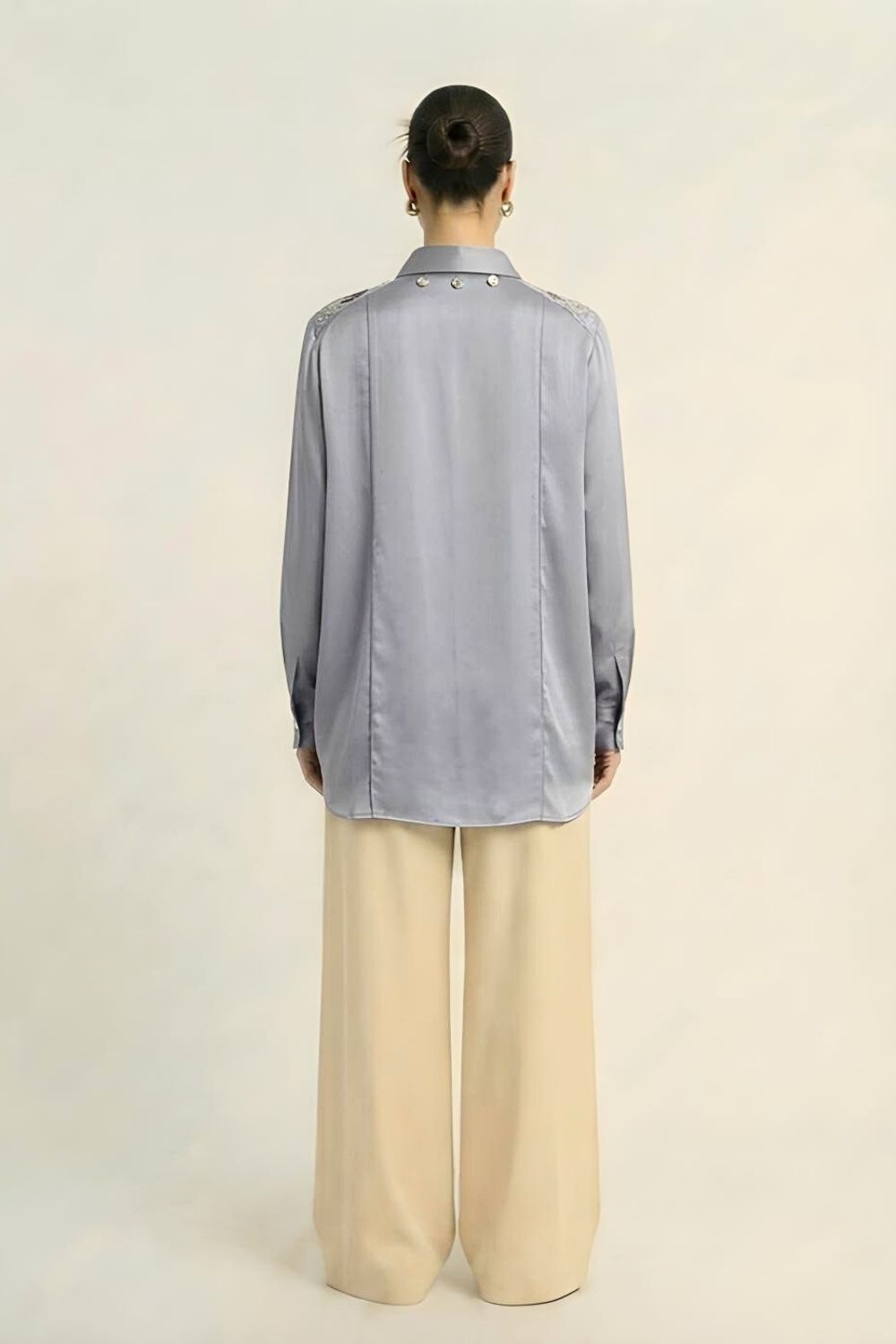 Steel Grey Kaftan Blouse
