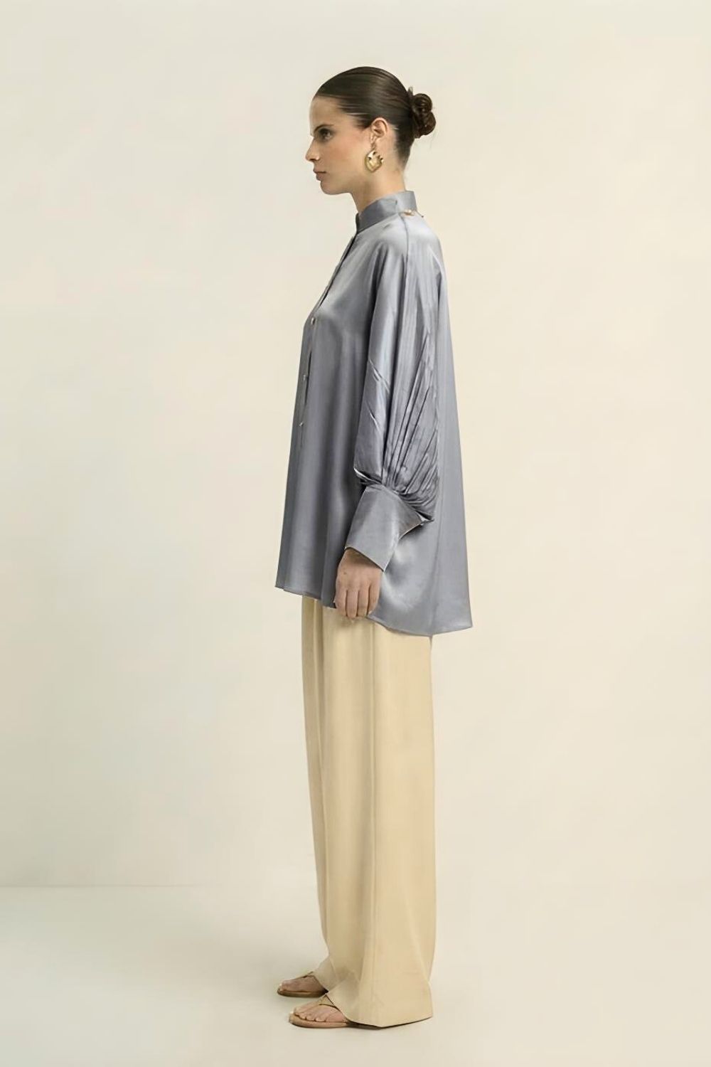 Steel Grey Kaftan Blouse
