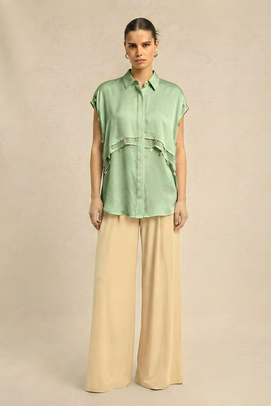 Ash Green Coin Flap Shirt