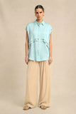 Tropical Breeze Blue Coin Flap Shirt