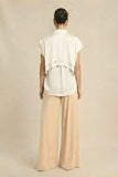 Ivory White Coin Flap Shirt