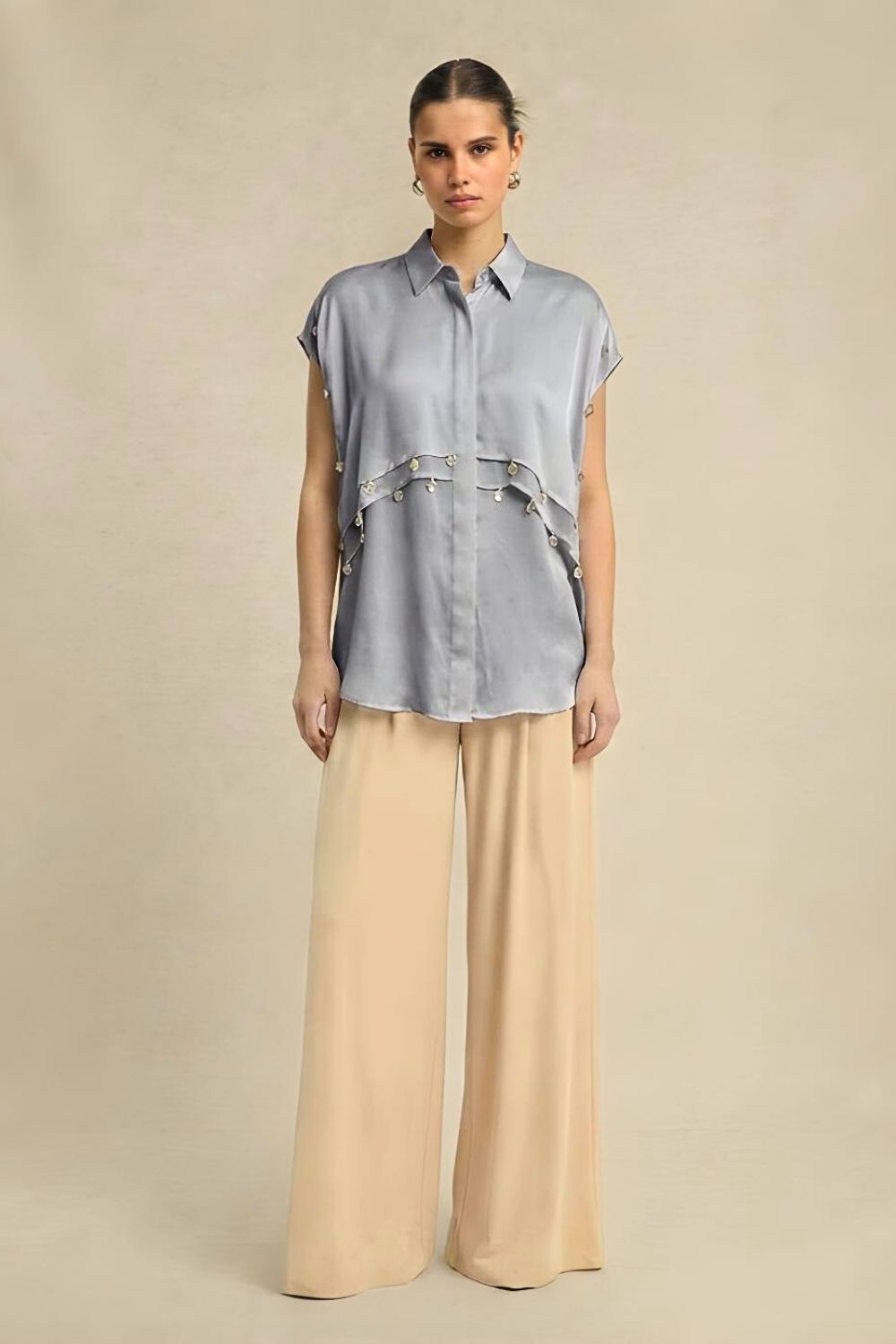 Steel Grey Coin Flap Shirt
