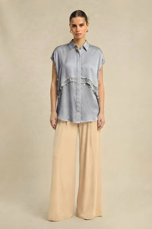 Steel Grey Coin Flap Shirt