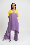 Purple Yellow Kurta Set