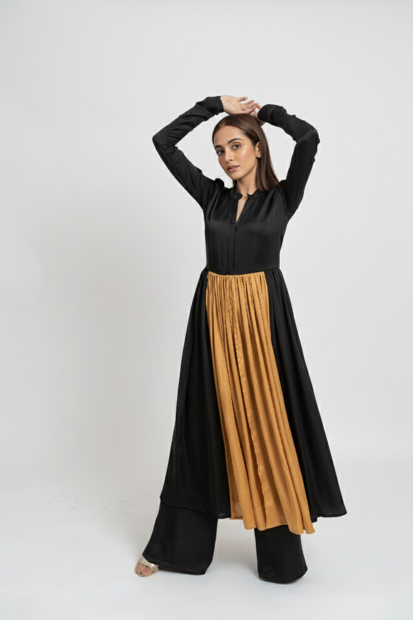 Black Gold Kurta Set