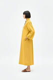 Mango Yellow-Ivory Collared Stripe Dress