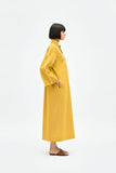 Mango Yellow-Ivory Collared Stripe Dress
