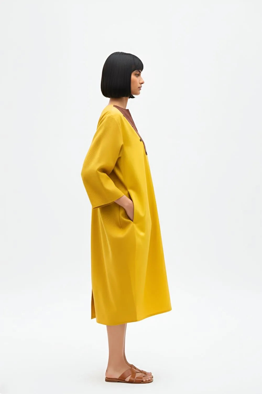 Mango Yellow-Tuscan Red Midi Dress