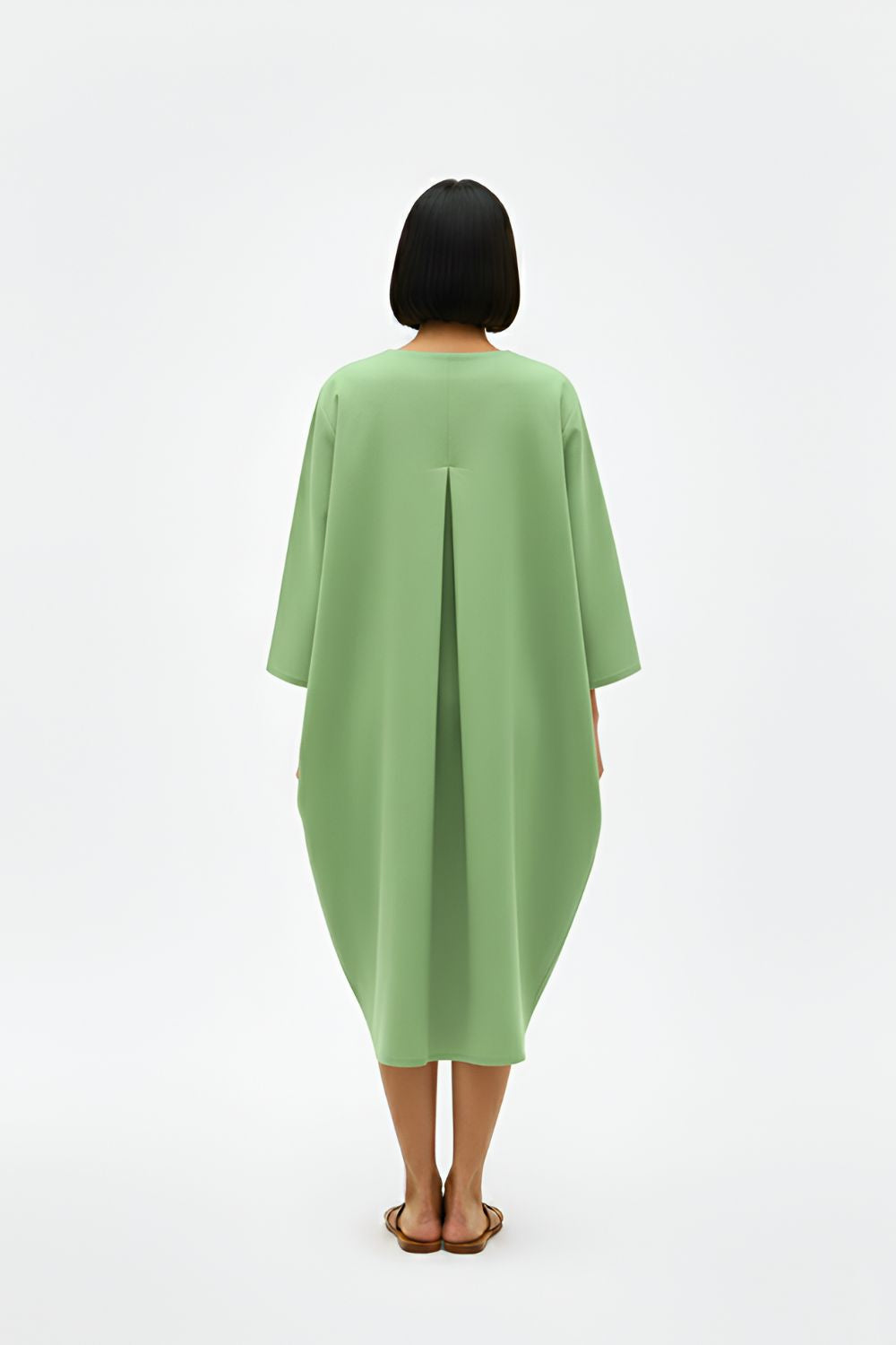 Asparagus Green-Tuscan Red Midi Dress