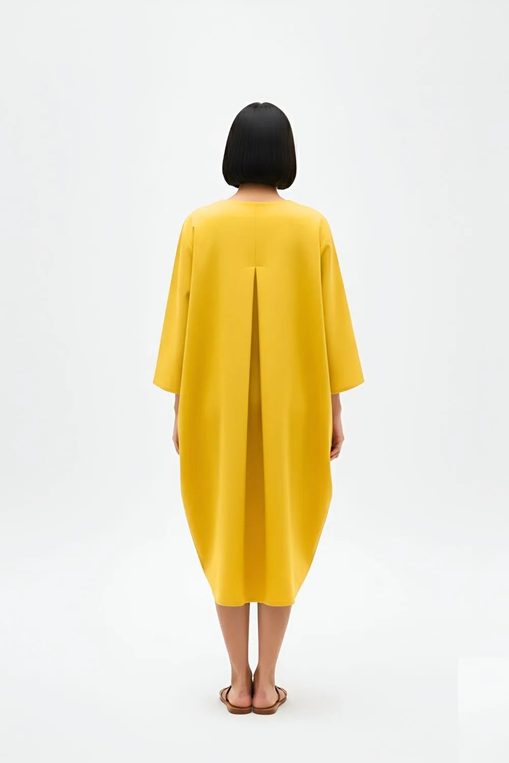 Mango Yellow-Tuscan Red Midi Dress