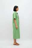 Asparagus Green-Tuscan Red Shirt Dress