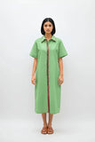 Asparagus Green-Tuscan Red Shirt Dress