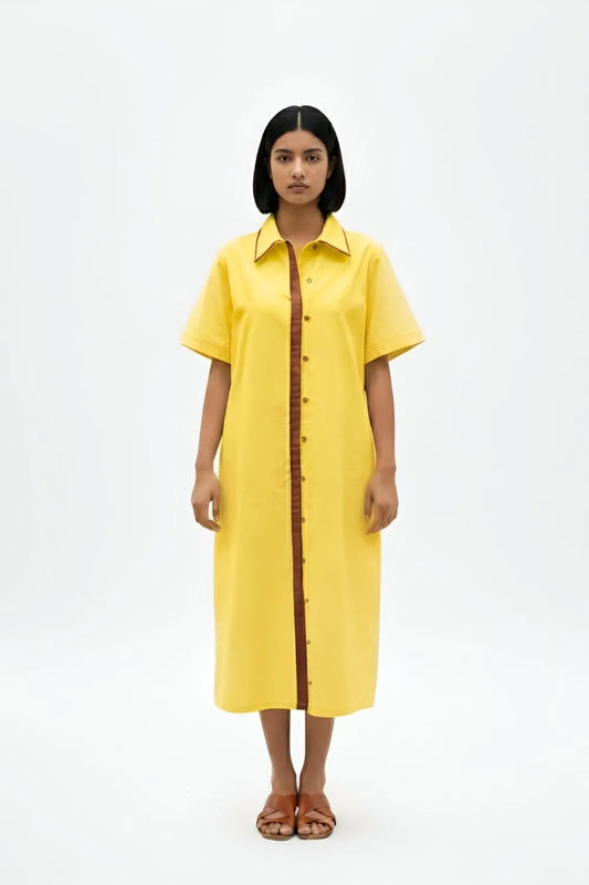 Mango Yellow-Tuscan Red Shirt Dress