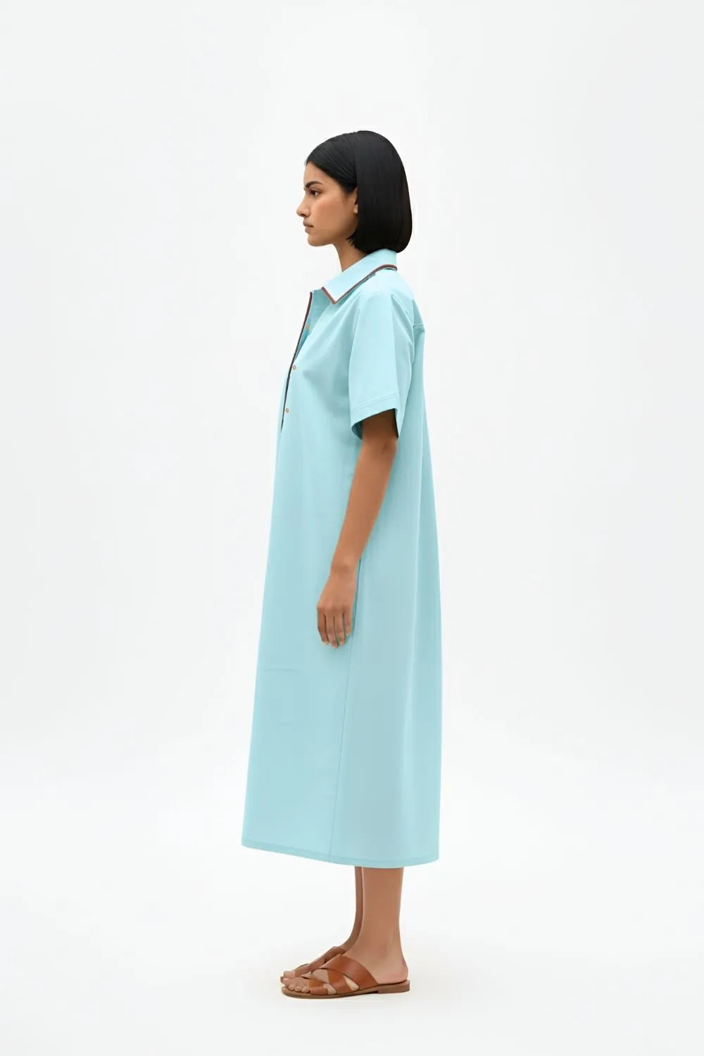 Tiffany Blue-Tuscan Red Shirt Dress