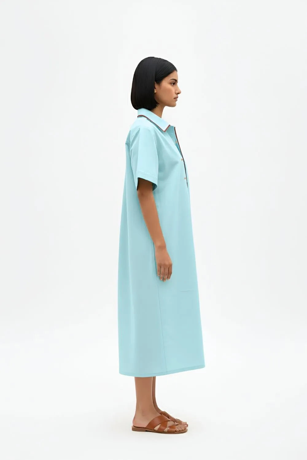 Tiffany Blue-Tuscan Red Shirt Dress