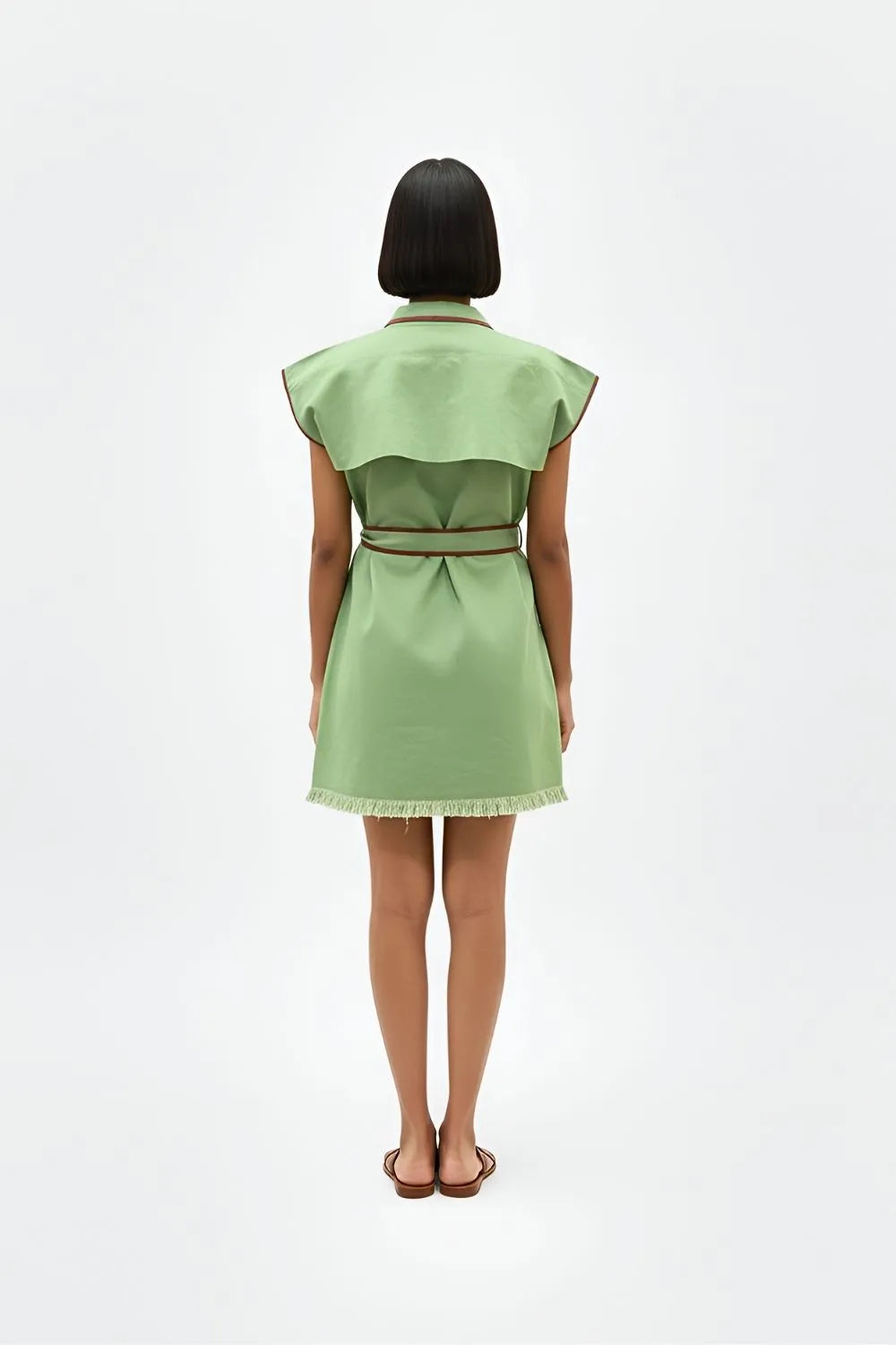 Asparagus Green-Tuscan Red Blazer Short Dress