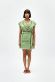 Asparagus Green-Tuscan Red Blazer Short Dress