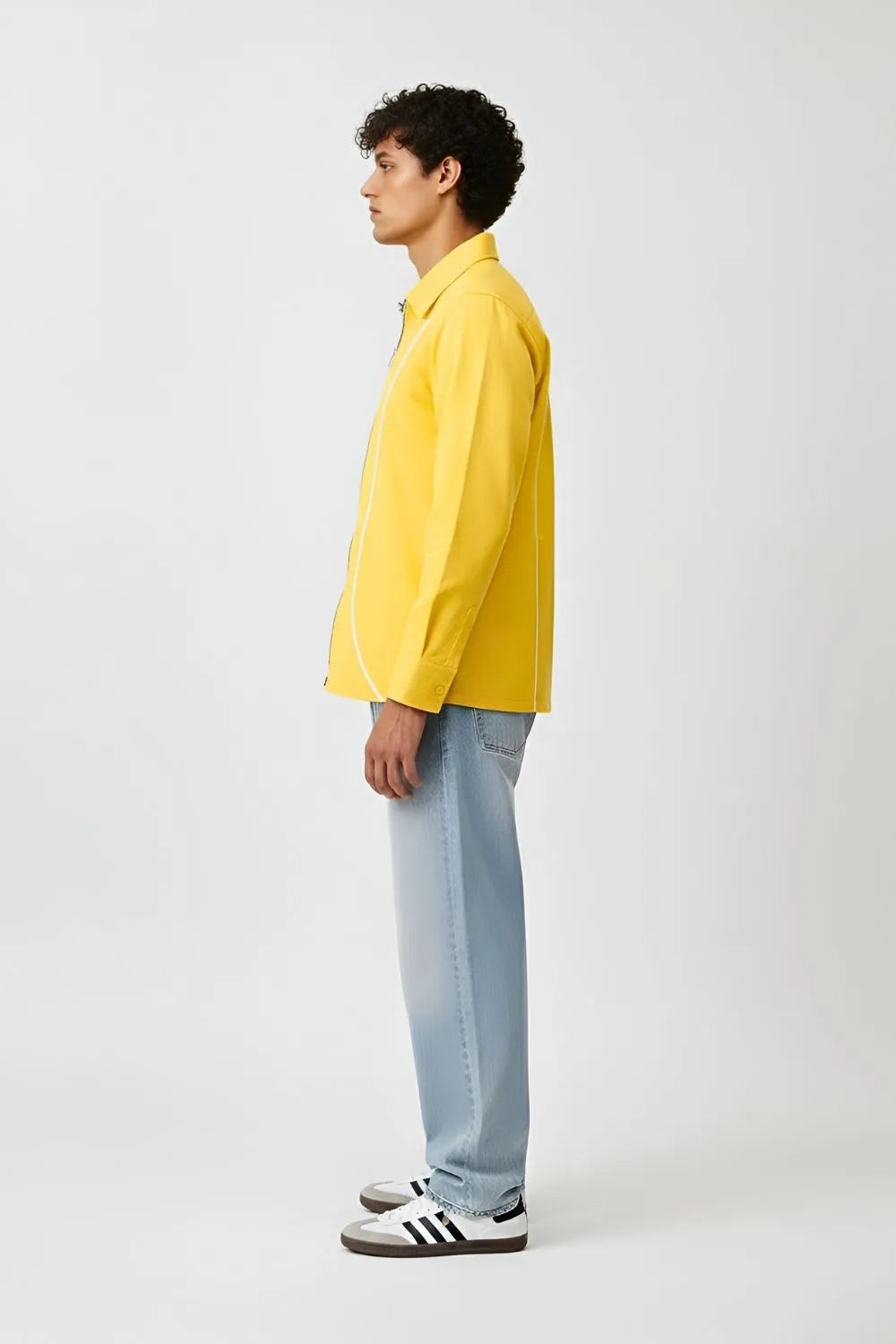 Ivory-Mango Yellow Zip Shirt
