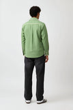Asparagus Green-Ivory Flap Shirt