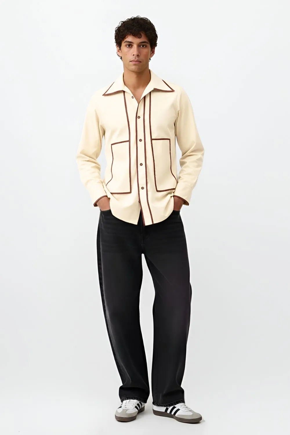 Ivory-Tuscan Red Flap Shirt