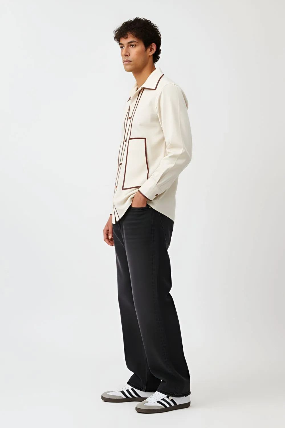Ivory-Tuscan Red Flap Shirt