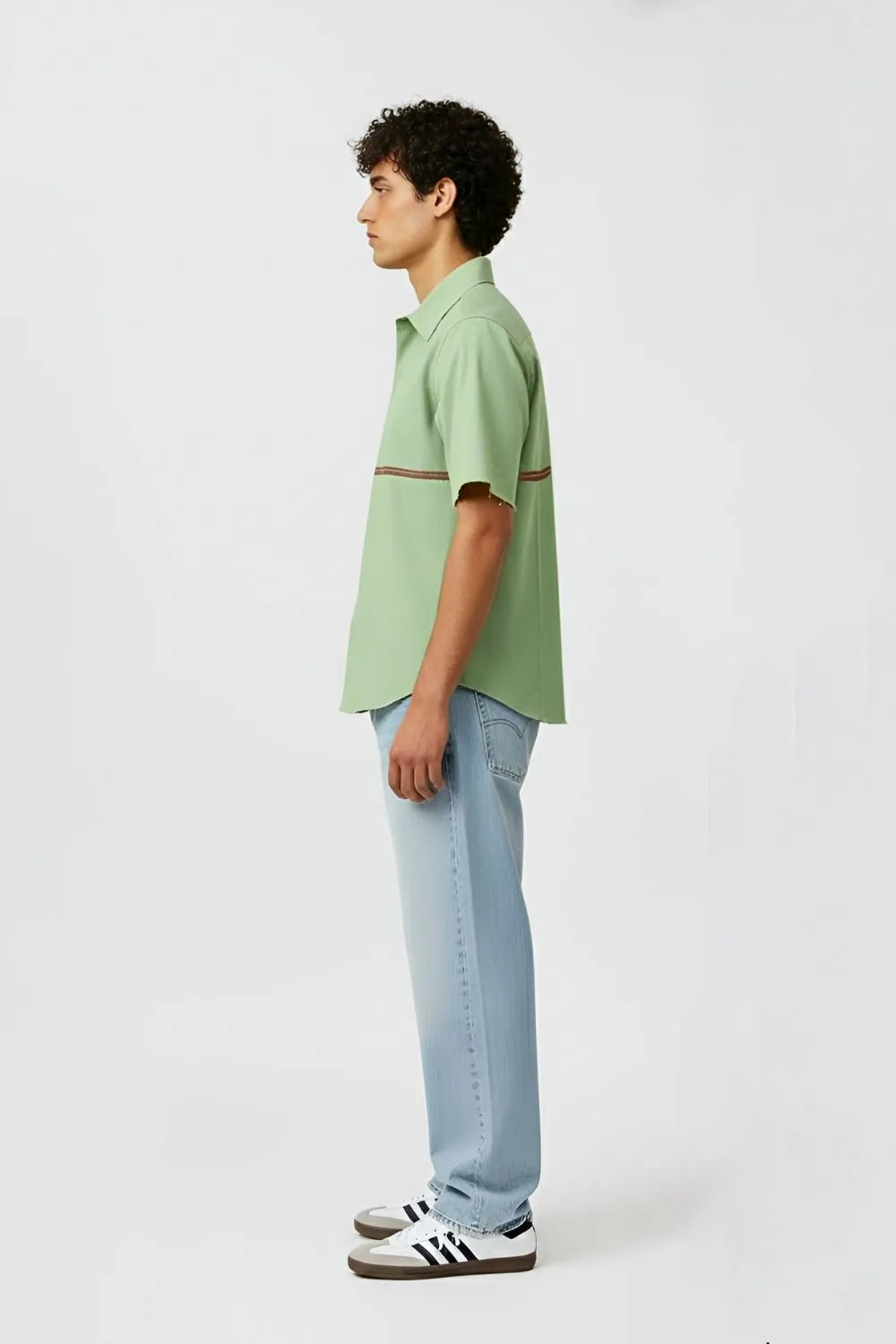 Asparagus Green-Tuscan Red Stripe Shirt